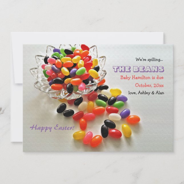 Jelly Beans Invitación de embarazo (Anverso)