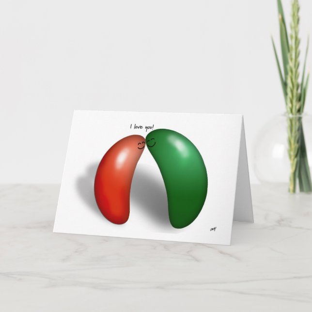 Jelly Beans. ¡Te amo! Tarjeta de dibujos animados. (Anverso)