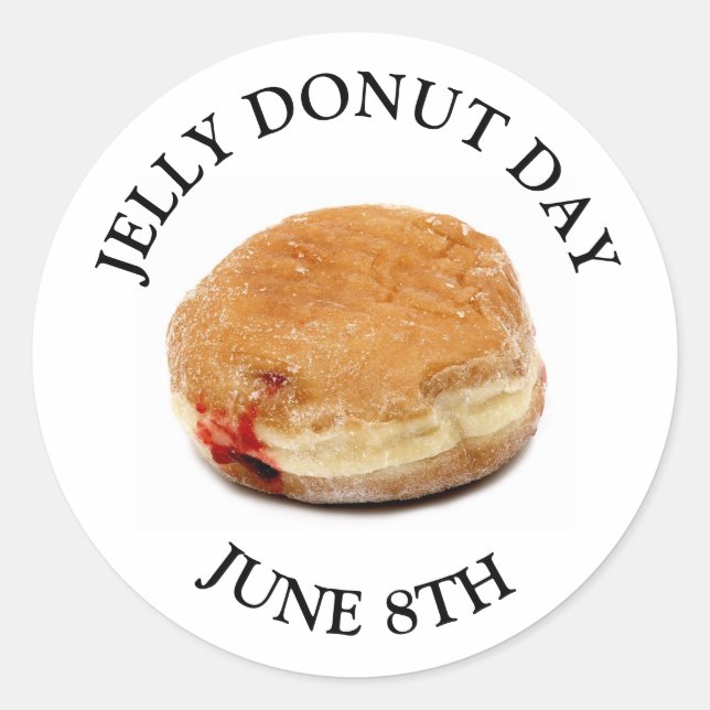 Jelly Donut Day 8 de junio Pegatinas de feriado po (Anverso)
