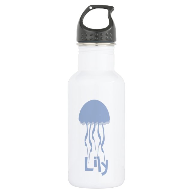 Jelly Fish Kids Nombre Botella de agua de acero in (Anverso)