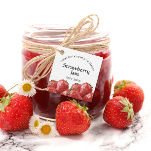 Jelly Strawberry Jam Jar Etiqueta con Rope