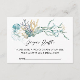 Jellyfish Baby Shower Diaper Raffle Tarjeta de Gab