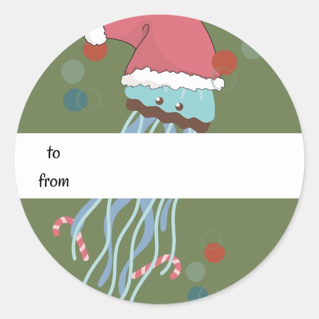 Jellyfish Gift Tag Pegatinas (Anverso)