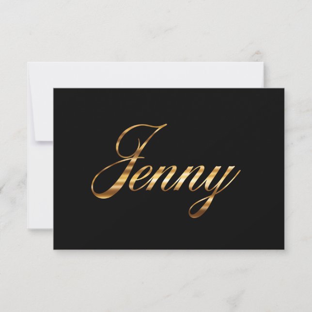 Jenny gold Design Lettering Karte (Anverso)