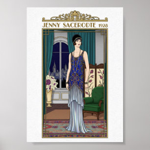 Jenny Sacerdote — Póster de elegancia Art Déco