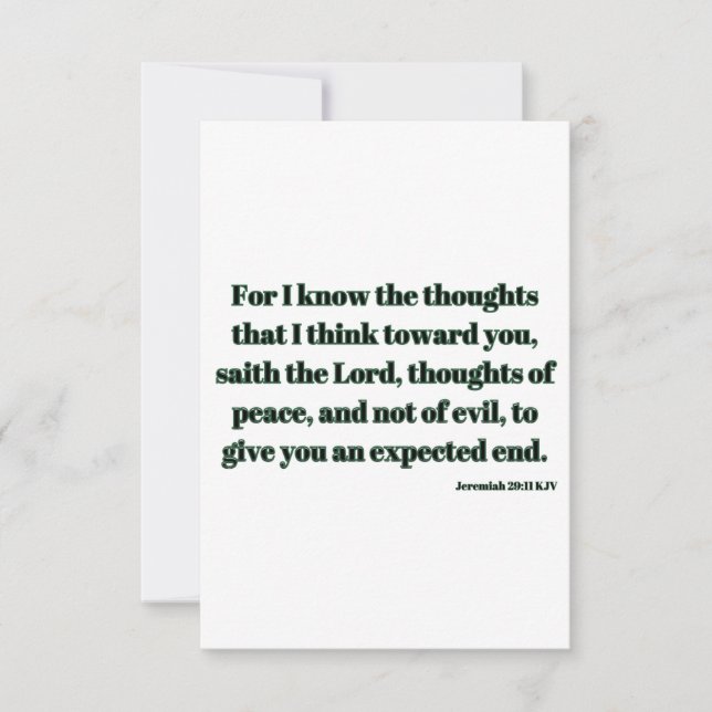 Jeremiah 29:11 KJV Biblia Verse Tarjeta de felicit (Anverso)