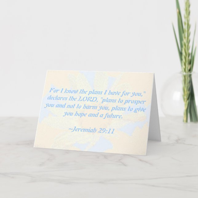 Jeremiah 29:11 Tarjeta de felicitación de marca de (Anverso)