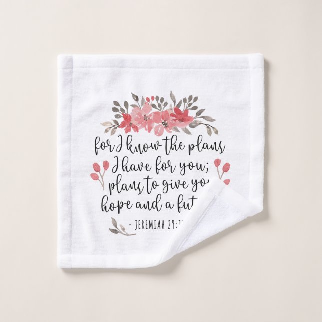 Jeremías 29 11 - Para Conocer Los Planes - Floral (Toallita)