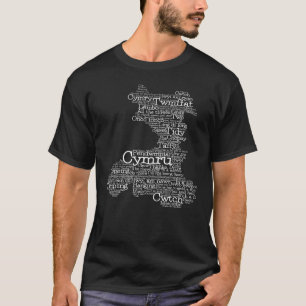 Jerga galesa Palabra Mapa de arte camiseta