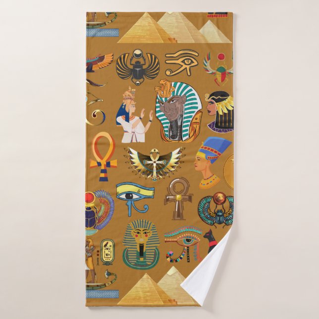 Jeroglífico del patrón jeroglífico egipcio antiguo (Toalla de baño)