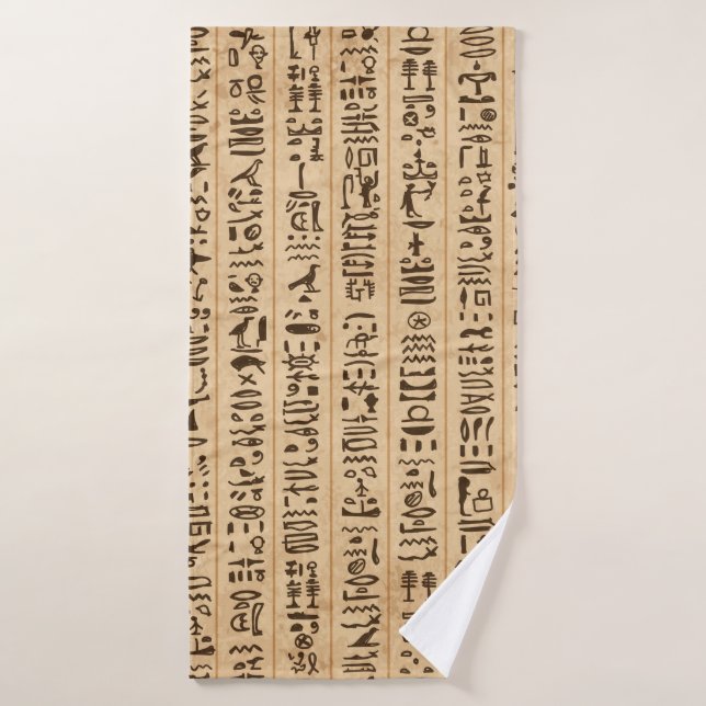 Jeroglíficos de Egipto, patrón sin costuras de gra (Toalla de baño)