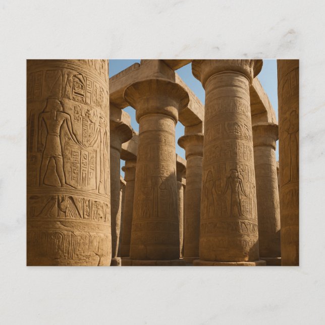 Jeroglíficos del Templo Sagrado de Postales Egipci (Anverso)