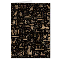 Jeroglíficos egipcios antiguos - negro y oro