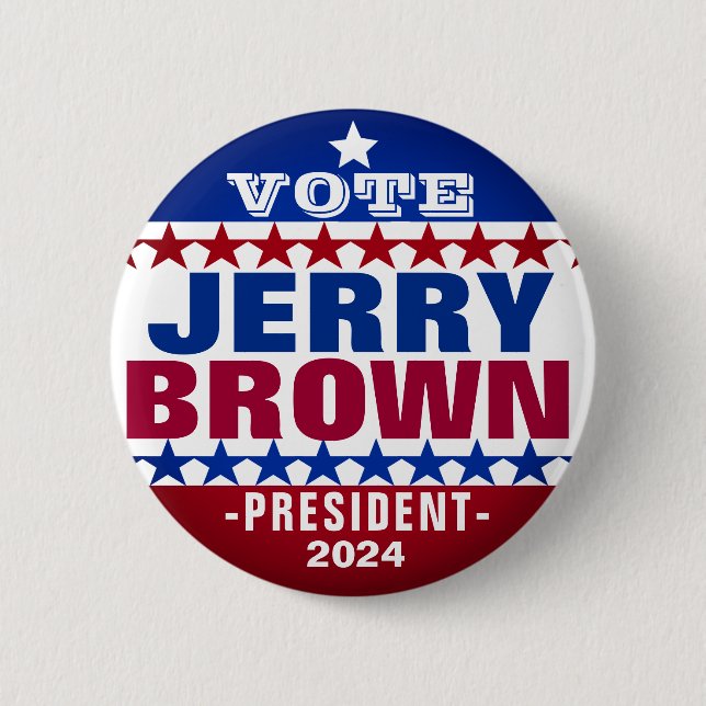 Jerry Brown para el botón de campaña del president (Anverso)