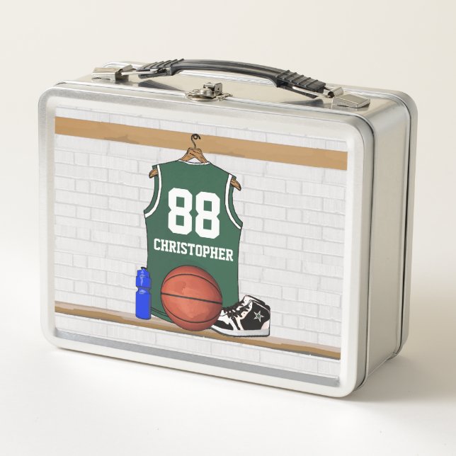 Jersey de baloncesto blanco y verde personalizado (Anverso)