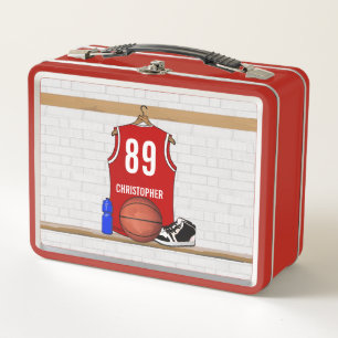 Jersey de baloncesto rojo y blanco personalizado