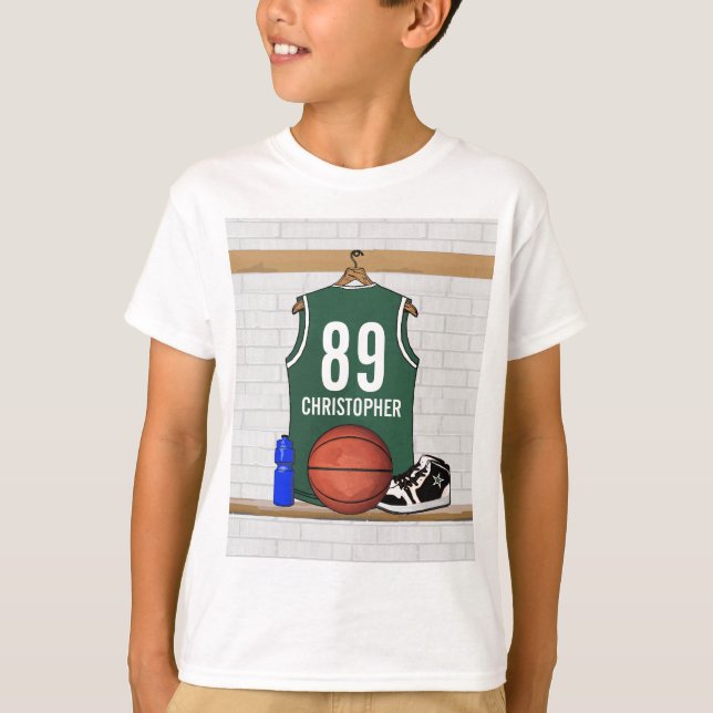 Jersey de baloncesto verde y blanco personalizado (Anverso)