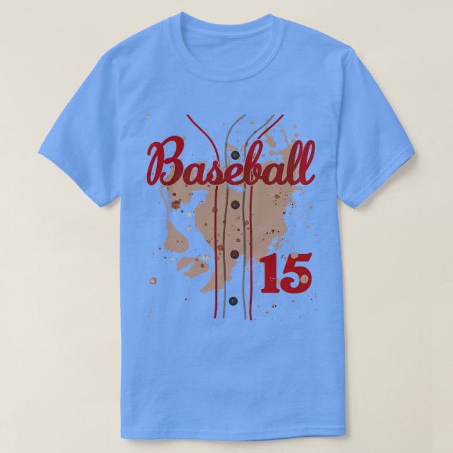 Jersey de béisbol número 15 niños Uniforme de Béis (Diseño del anverso)