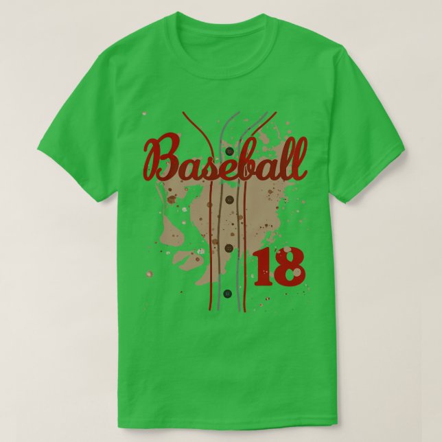 Jersey de béisbol número 18 niños Uniforme de Béis (Diseño del anverso)