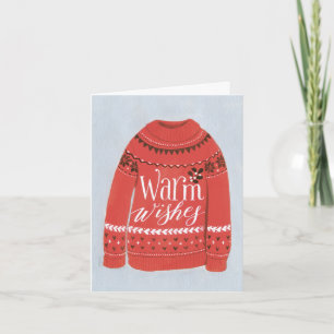 Jersey de Deseos Cálidos Tarjeta de Navidad Doblea