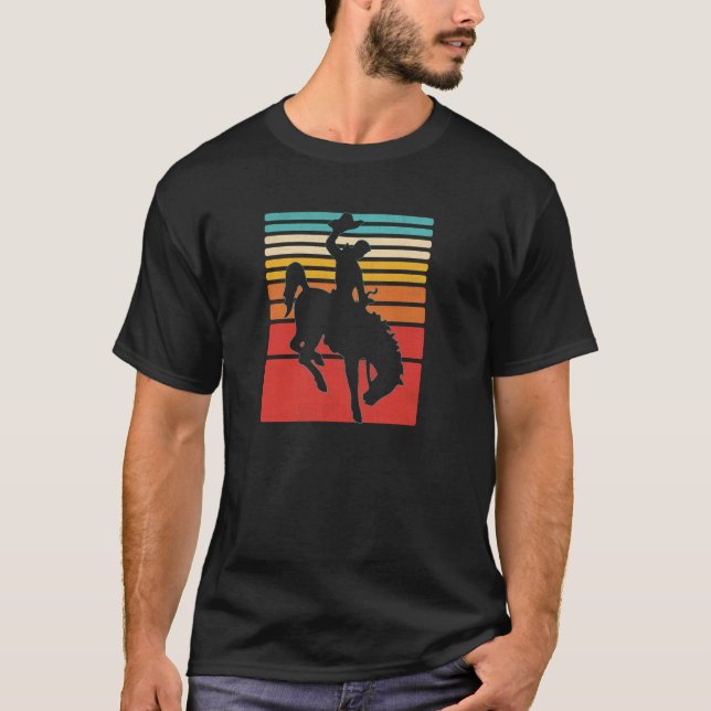 Jersey de estilo retro de caballo bronco montando  (Anverso)