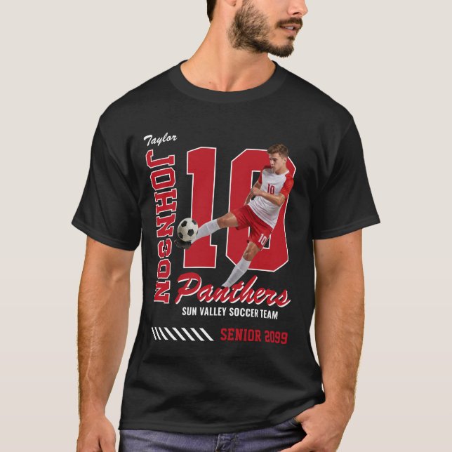 Jersey de Fútbol Personalizado con Foto Número Roj (Anverso)