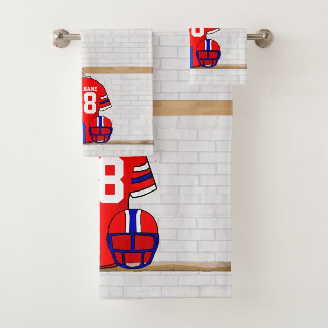 Jersey de fútbol rojo blanco personalizado (In situ)