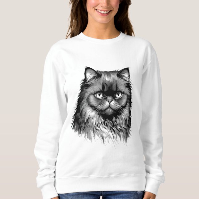 Jersey de mujer con dibujo de gato persa esponjoso (Anverso)