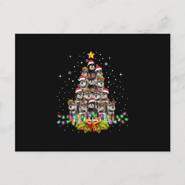 Jersey de Navidad con árbol para perros Schnauzer  (Anverso)