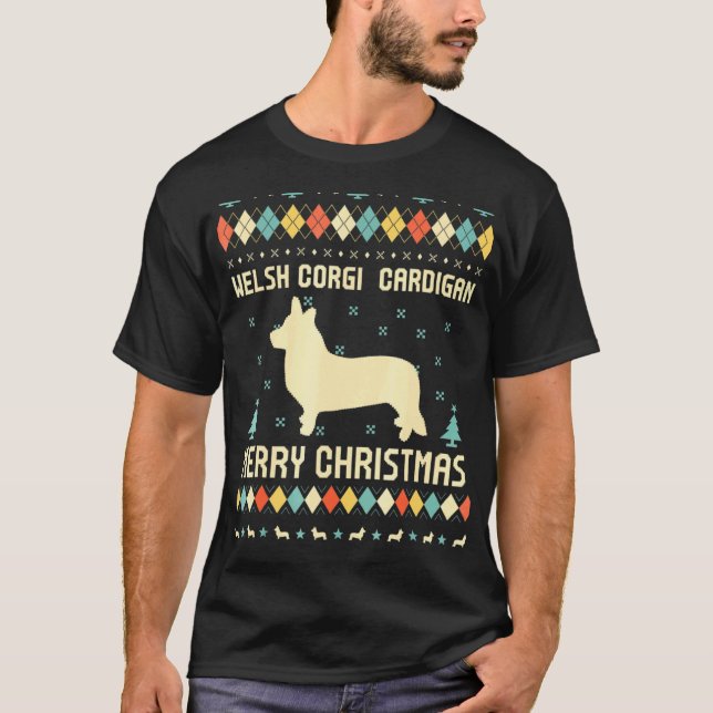 Jersey de Navidad Feo Cardigan Welsh Corgi (Anverso)