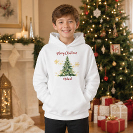 Jersey de Navidad personalizado con árbol para niñ