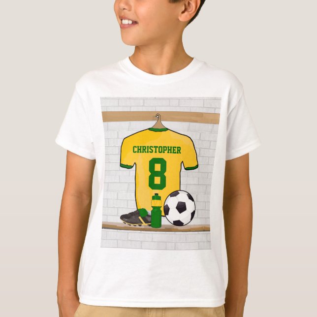 Jersey del Fútbol Verde Amarillo Personalizado (Anverso)