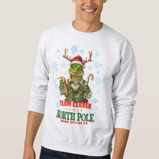 Jersey feo de Navidad lagarto elfo unión del polo  (Anverso)
