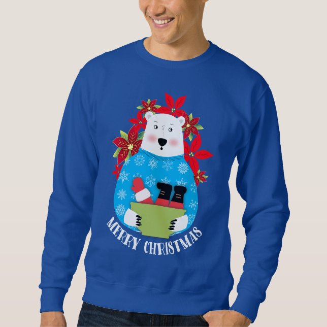 Jersey feo de Navidad oso polar comiendo a Santa (Anverso)