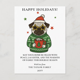 Jersey Feo de Pug Navidad Cacao Caliente Malvavisc