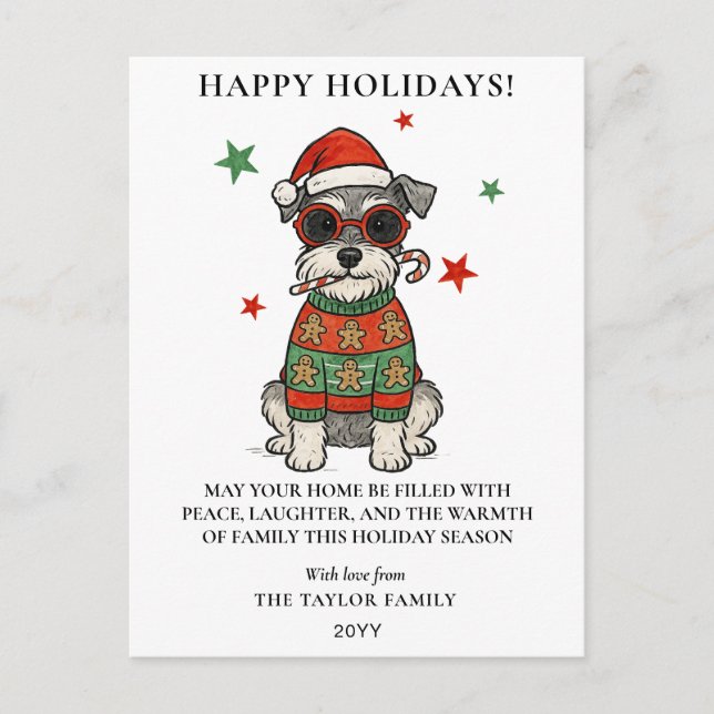 Jersey Feo de Schnauzer Navidad Perro Caña de Cara (Anverso)