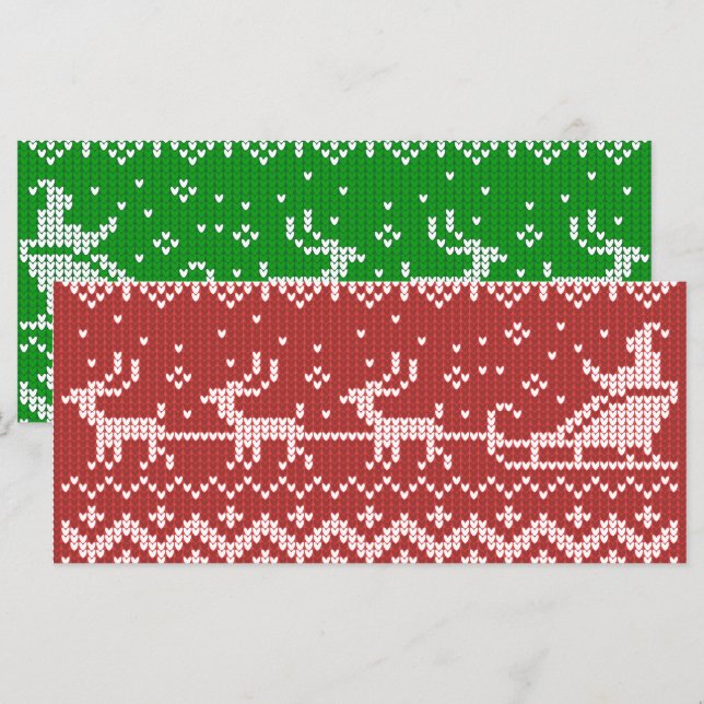 Jersey feo Santa Claus trineo y renos (Anverso / Reverso)