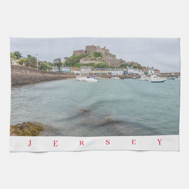Jersey Mont Orgueil Castle ver la toalla de té (Horizontal)