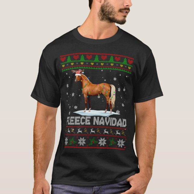 Jersey Navidad Luces Navideñas Santa Reno Caballo (Anverso)