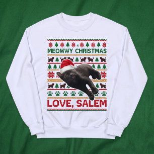 Jersey Navideño Feo de Meowkin con Foto de Mascota