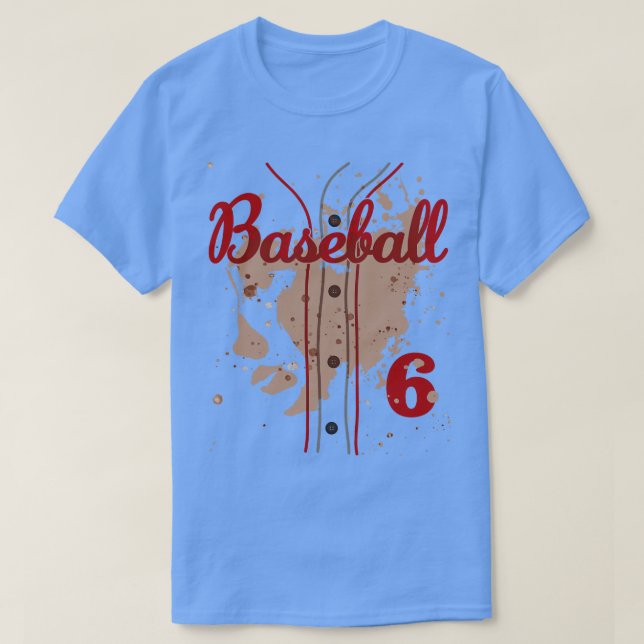 Jersey Número 6 Niños Uniforme De Béisbol Dir (Diseño del anverso)