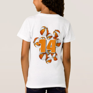 jersey número agrupado naranja baloncesto blanco