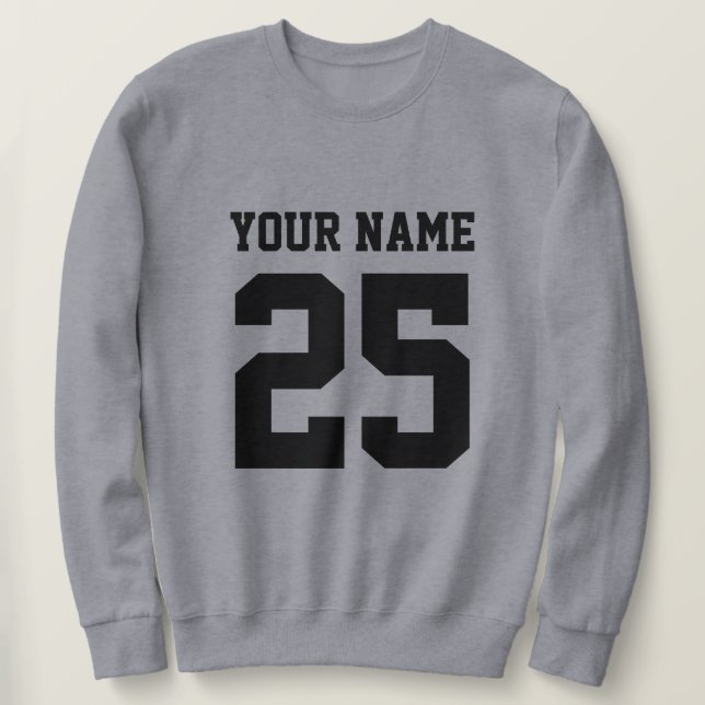 jersey personalizado número sudadera gris para los (Anverso del diseño)