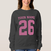 jersey personalizado número suéter gris rosado par