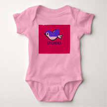 Jersey rosa de bebé con hermoso diseño de pájaro