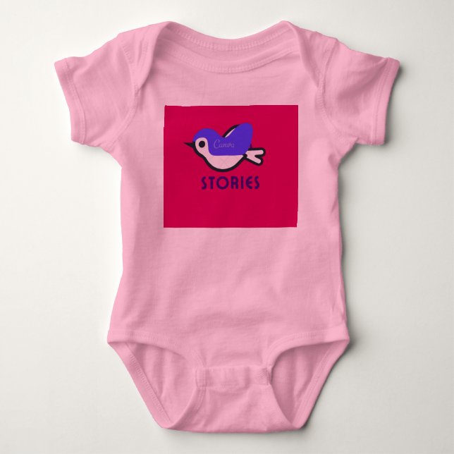 Jersey rosa de bebé con hermoso diseño de pájaro (Anverso)