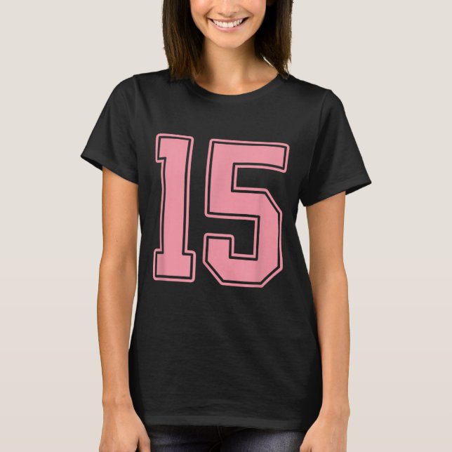 Jersey rosa número 15 Uniforme de jugador #15  (Anverso)
