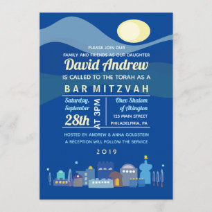 Jerusalem Israel Bar Bat Mitzvah Invitación