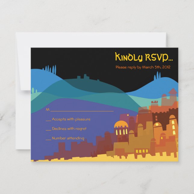 JERUSALÉN CIUDAD DE GOLD Bar Bat Mitzvah Tarjeta d (Anverso)