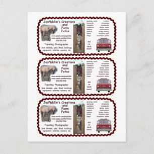 JesPiddlin Creations / Farm Fotos Bus. Tarjetas